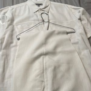 Freshly cleaned Stacy Adams white walking suit.  2xl.  White linen